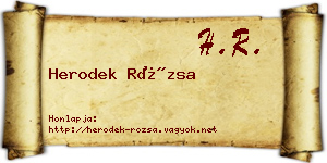 Herodek Rózsa névjegykártya