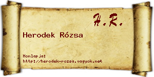 Herodek Rózsa névjegykártya